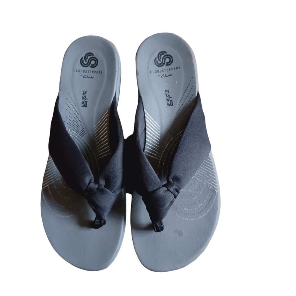Clarks Cloudstepper Knotted Flip Flops Sandals Si… - image 3